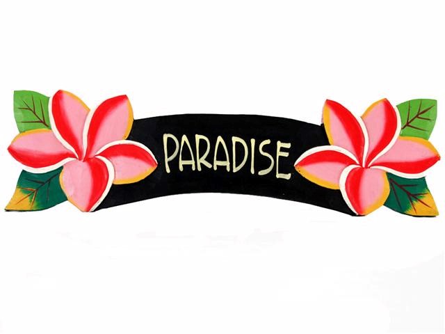 22" Paradise Red Plumeria Sign